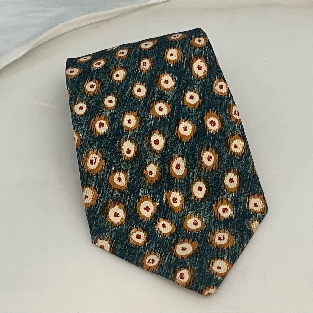 Joseph Abboud Green Watercolor Style Circle Tie